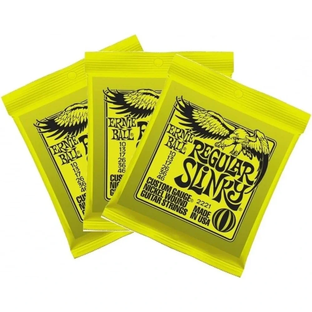 Ernie Ball 2221 Regular Slinky Nickel Wound Electric Guitar Strings 10-46 3-Pack